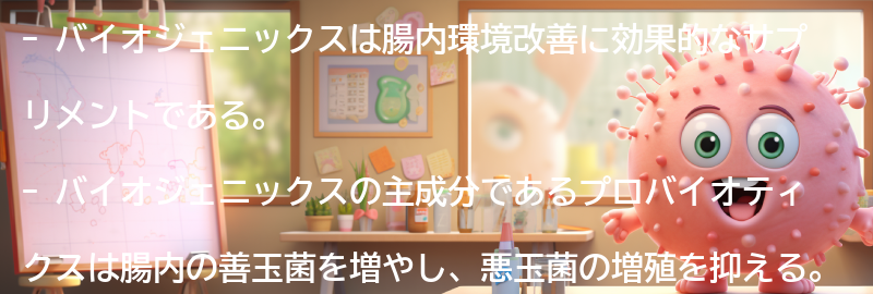バイオジェニックスが腸内環境改善に与える効果とは？の要点まとめ