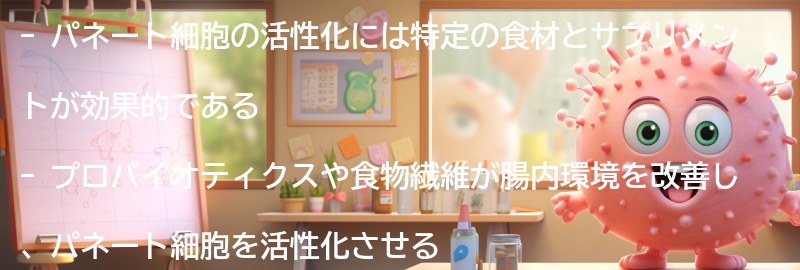 パネート細胞を活性化させるための食材とサプリメントの要点まとめ