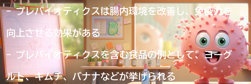 プレバイオティクスを取り入れた食事例の要点まとめ