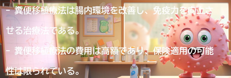 糞便移植療法の費用と保険適用の可能性についての要点まとめ