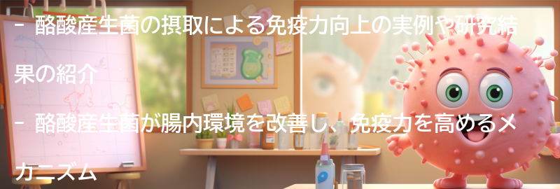 酪酸産生菌の摂取による免疫力向上の実例や研究結果の紹介の要点まとめ