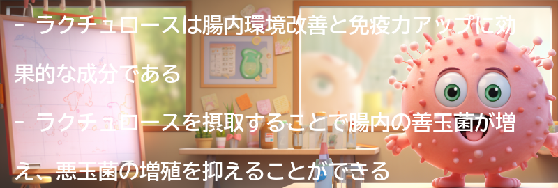 ラクチュロースを活用した腸内環境改善と免疫力アップのためのプランの要点まとめ