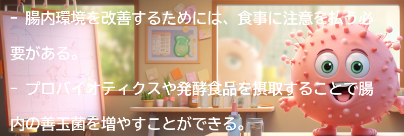 腸内環境を改善するための食事のポイントの要点まとめ
