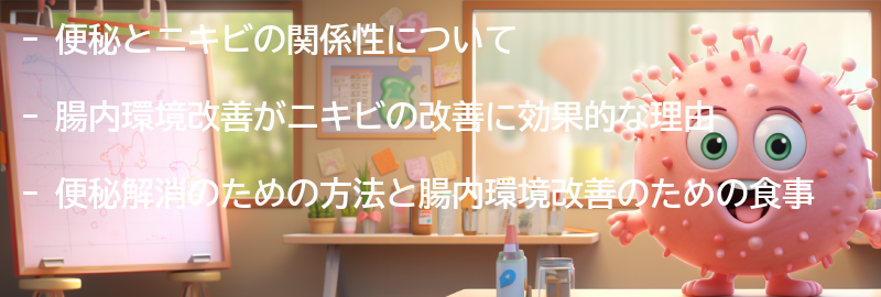 便秘とニキビの関係性と解消方法の要点まとめ