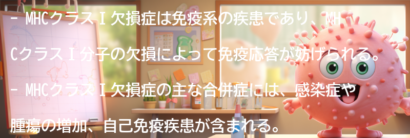 MHCクラスⅠ欠損症の合併症と合併症の管理方法の要点まとめ