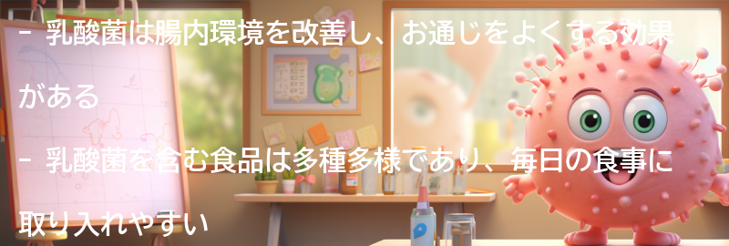 乳酸菌を含む食品の紹介の要点まとめ