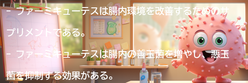 ファーミキューテスが腸内環境改善に与える効果の要点まとめ