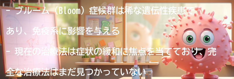 ブルーム（Bloom）症候群の将来の展望と研究の進展の要点まとめ