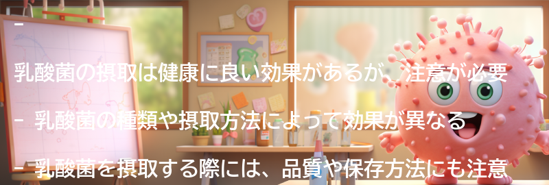 乳酸菌を摂取する際の注意点の要点まとめ