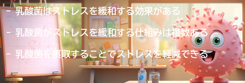 乳酸菌がストレスを緩和する仕組みとは？の要点まとめ