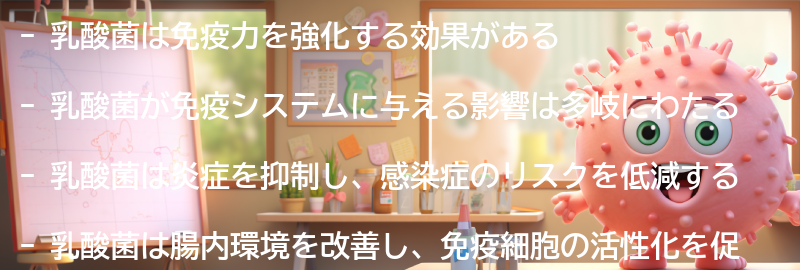 乳酸菌が免疫力に与える影響の要点まとめ