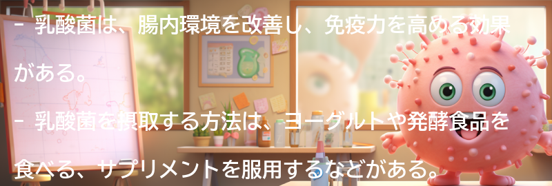 乳酸菌を摂取する方法の要点まとめ