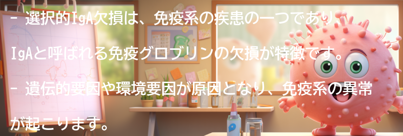 選択的IgA欠損の原因と症状の要点まとめ