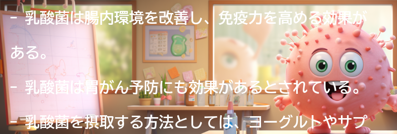 乳酸菌の主な効果とは？の要点まとめ