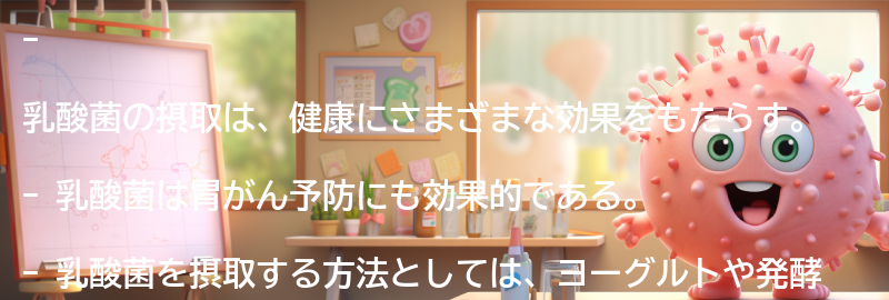 乳酸菌の摂取による健康への影響の要点まとめ