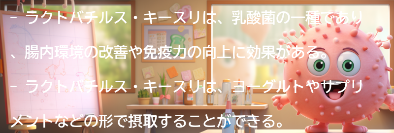ラクトバチルス・キースリとは何か？の要点まとめ