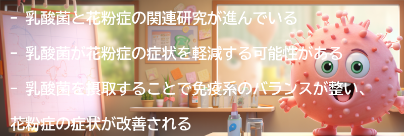 乳酸菌と花粉症の関連研究の紹介の要点まとめ