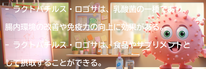 ラクトバチルス・ロゴサの特徴と働きの要点まとめ