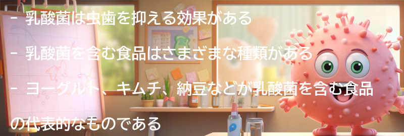 乳酸菌を含む食品の紹介の要点まとめ