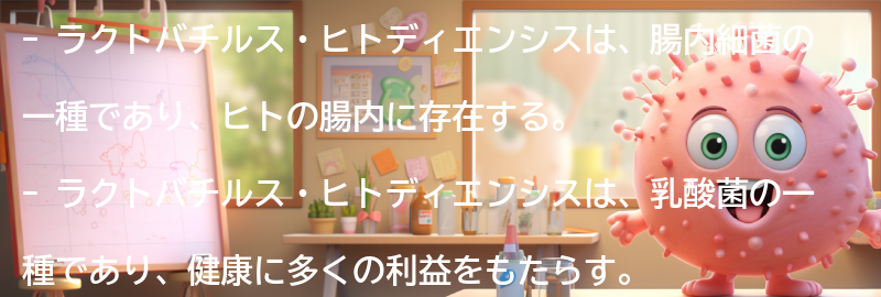 ラクトバチルス・ヒトディエンシスとは？の要点まとめ