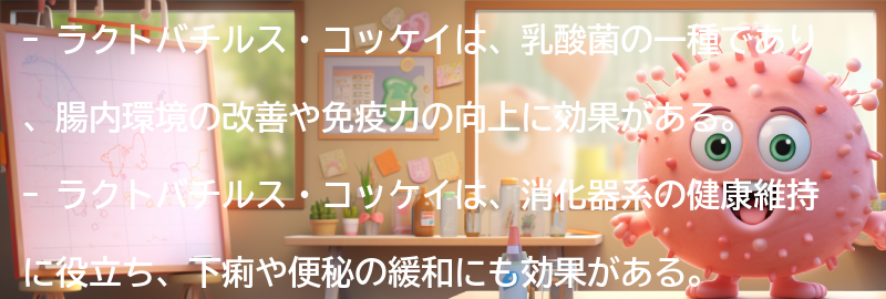 ラクトバチルス・コッケイの主な効果の要点まとめ