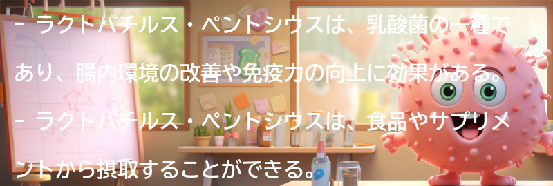 ラクトバチルス・ペントシウスとは？の要点まとめ